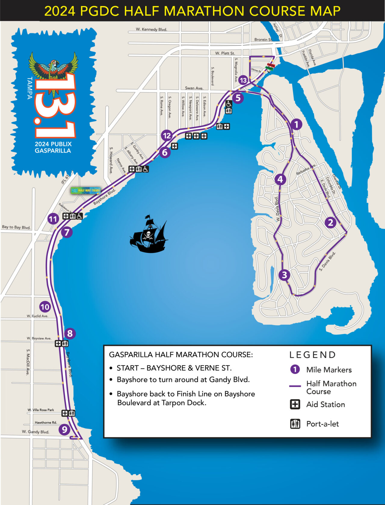 Half Marathon Course Info Run Gasparilla